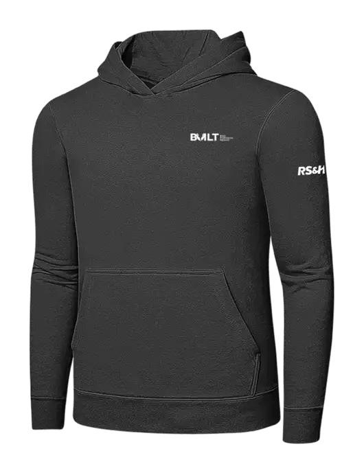 Charcoal 7.8 oz Ring Spun Hooded Sweatshirt w/RS&H BUILT Logo, RS&H Logo