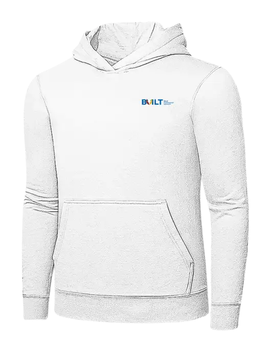 White 7.8 oz Ring Spun Hooded Sweatshirt w/RS&H BUILT Logo