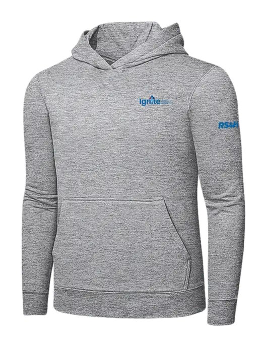 Light Grey Heather 7.8 oz Ring Spun Hooded Sweatshirt w/RS&H Ignite Logo, RS&H Logo