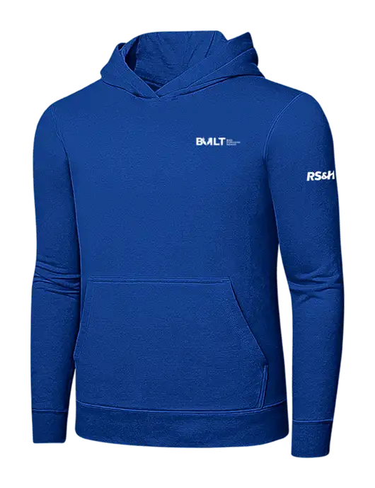 True Royal 7.8 oz Ring Spun Hooded Sweatshirt w/RS&H BUILT Logo, RS&H Logo