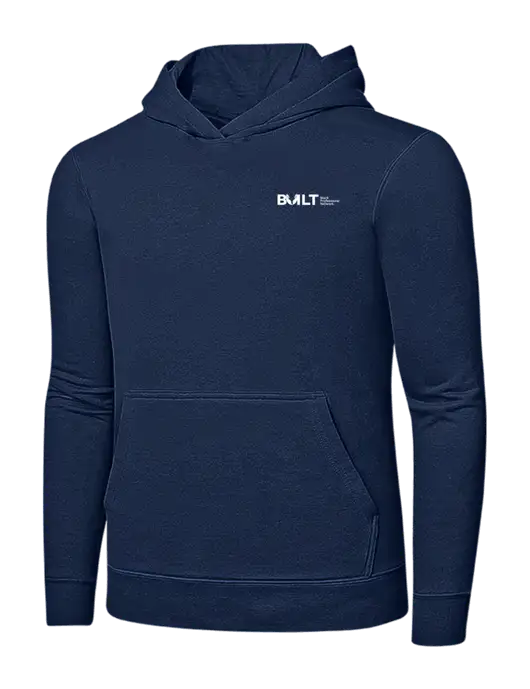 Navy 7.8 oz Ring Spun Hooded Sweatshirt w/RS&H BUILT Logo