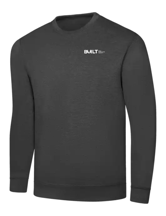 Dark Heather Grey 7.8 oz Ring Spun Crew Sweatshirt w/RS&H BUILT Logo