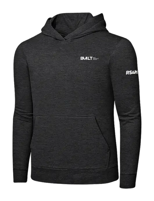 Dark Heather Grey 7.8 oz Ring Spun Hooded Sweatshirt w/RS&H BUILT Logo, RS&H Logo
