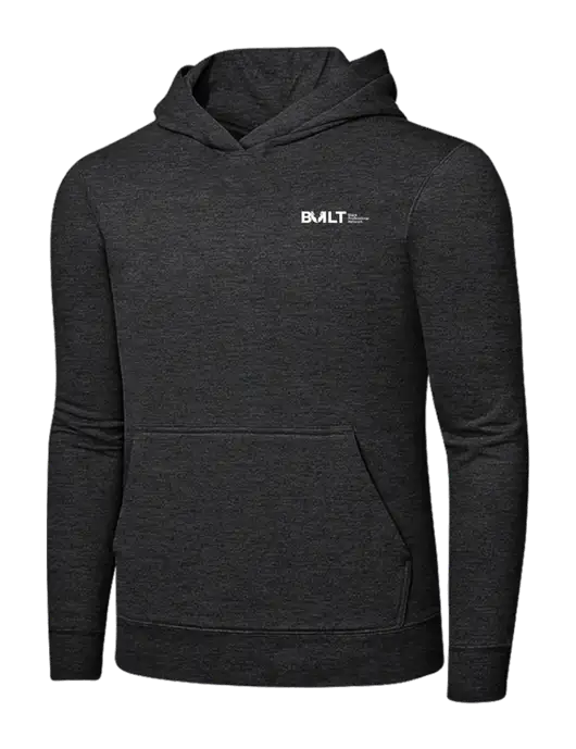 Dark Heather Grey 7.8 oz Ring Spun Hooded Sweatshirt w/RS&H BUILT Logo