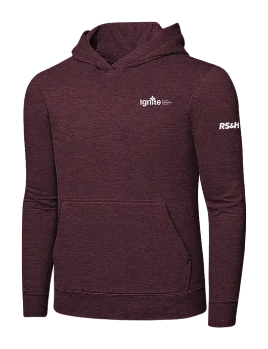 Heather Maroon 7.8 oz Ring Spun Hooded Sweatshirt w/RS&H Ignite Logo, RS&H Logo