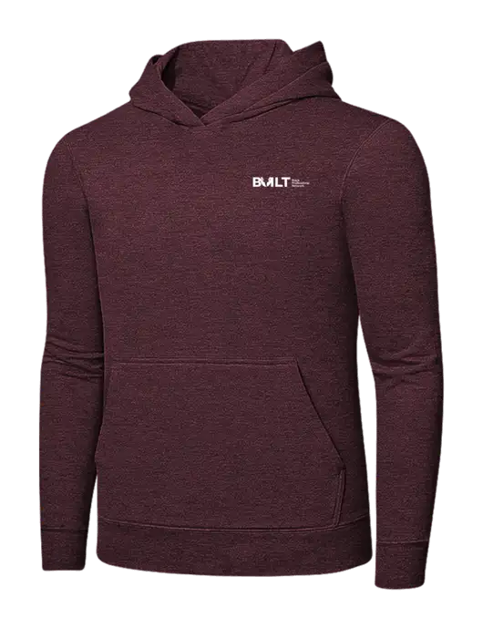 Heather Maroon 7.8 oz Ring Spun Hooded Sweatshirt w/RS&H BUILT Logo