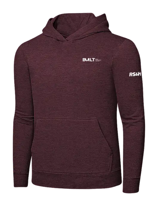 Heather Maroon 7.8 oz Ring Spun Hooded Sweatshirt w/RS&H BUILT Logo, RS&H Logo