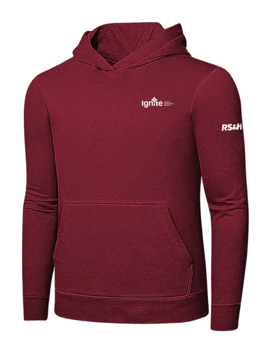 Dark Cardinal 7.8 oz Pullover Hooded Sweatshirt w/RS&H Ignite Logo, RS&H Logo