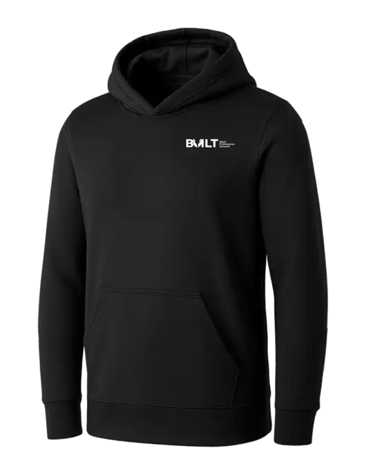 Womens Black Core Fleece Pullover Hooded Sweatshirt w/RS&H BUILT Logo