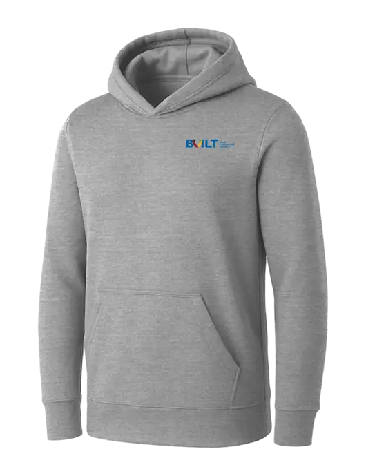 Womens Light Grey Heather Core Fleece Pullover Hooded Sweatshirt w/RS&H BUILT Logo