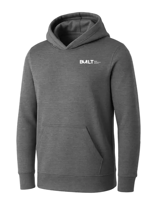 Womens Medium Grey Heather Core Fleece Pullover Hooded Sweatshirt w/RS&H BUILT Logo