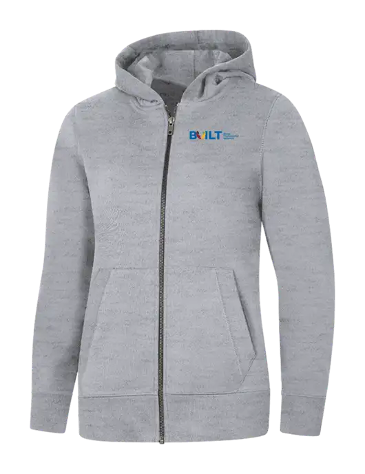 Womens Light Grey Heather Re-Fleece Full-Zip Hoodie w/RS&H BUILT Logo