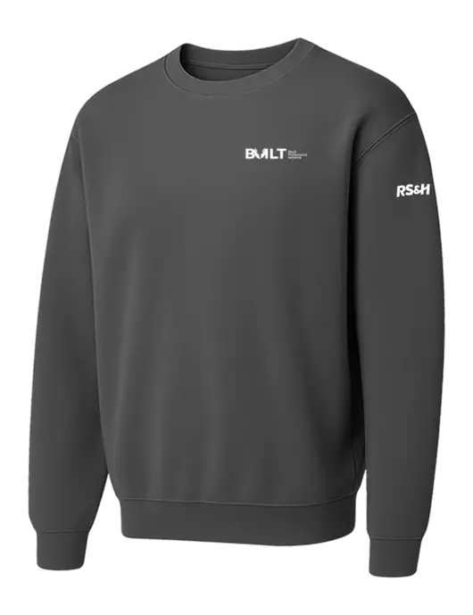 Comfort Colors Garment-Dyed Lightweight Dark Grey Fleece Crewneck Sweatshirt w/RS&H BUILT Logo, RS&H Logo