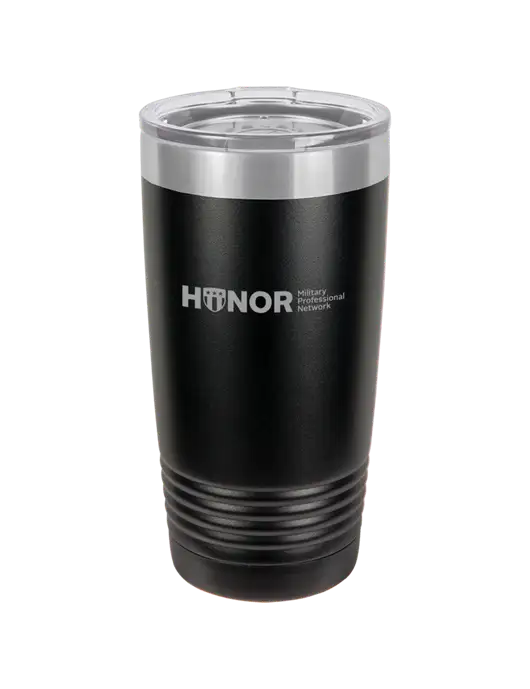 Polar Camel 20 oz Powder Coated Black Vacuum Insulated Tumbler w/RS&H HONOR Logo, RS&H Logo