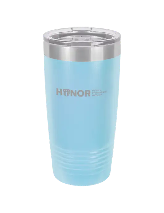 Polar Camel 20 oz Powder Coated Light Blue Vacuum Insulated Tumbler w/RS&H HONOR Logo, RS&H Logo