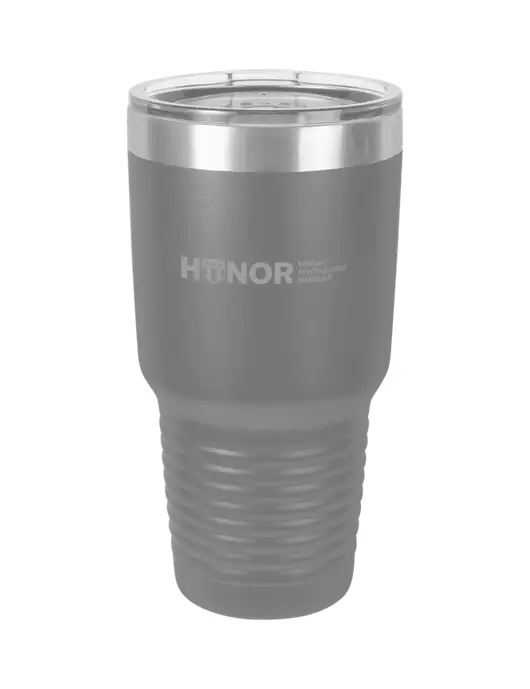 Polar Camel 30 oz Powder Coated Grey Vacuum Insulated Tumbler w/RS&H HONOR Logo, RS&H Logo