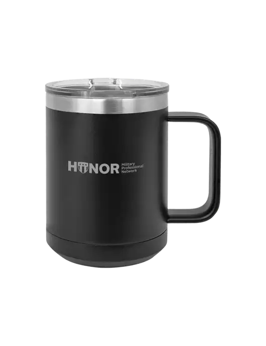 Polar Camel 15 oz Powder Coated Black Vacuum Insulated Mug with Slider Lid w/RS&H HONOR Logo, RS&H Logo