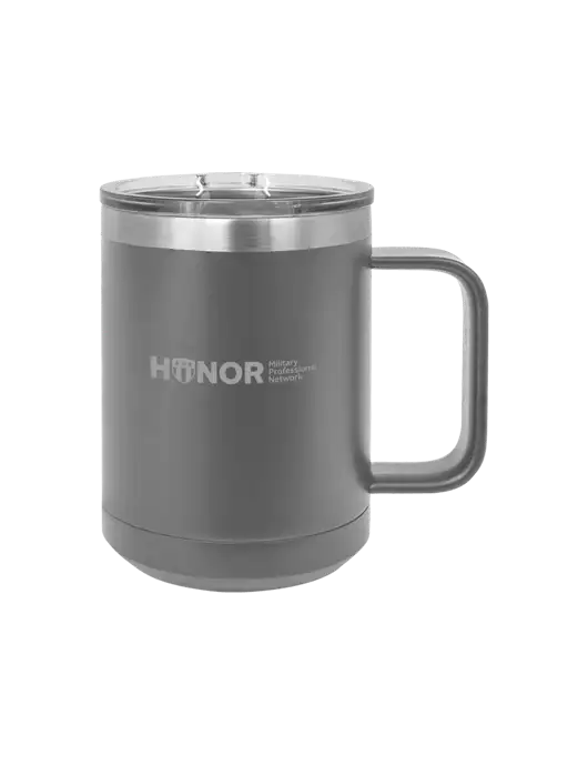 Polar Camel 15 oz Powder Coated Grey Vacuum Insulated Mug with Slider Lid w/RS&H HONOR Logo, RS&H Logo