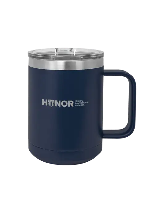 Polar Camel 15 oz Powder Coated Navy Vacuum Insulated Mug with Slider Lid w/RS&H HONOR Logo, RS&H Logo
