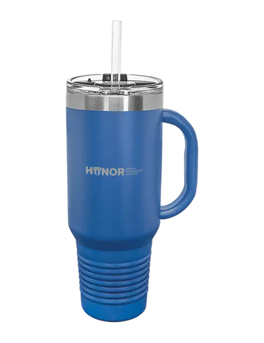 Polar Camel 40 oz. Powder Coated Vacuum Insulated Royal Travel Mug with Straw w/RS&H HONOR Logo, RS&H Logo