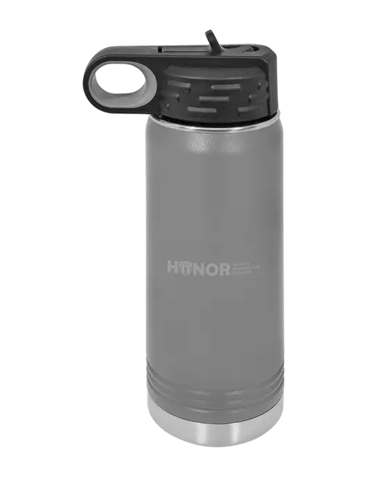 Polar Camel 20 oz Powder Coated Grey Vacuum Insulated Water Bottle w/RS&H HONOR Logo, RS&H Logo