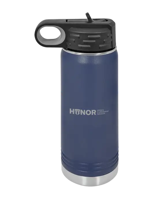 Polar Camel 20 oz Powder Coated Navy Vacuum Insulated Water Bottle w/RS&H HONOR Logo, RS&H Logo