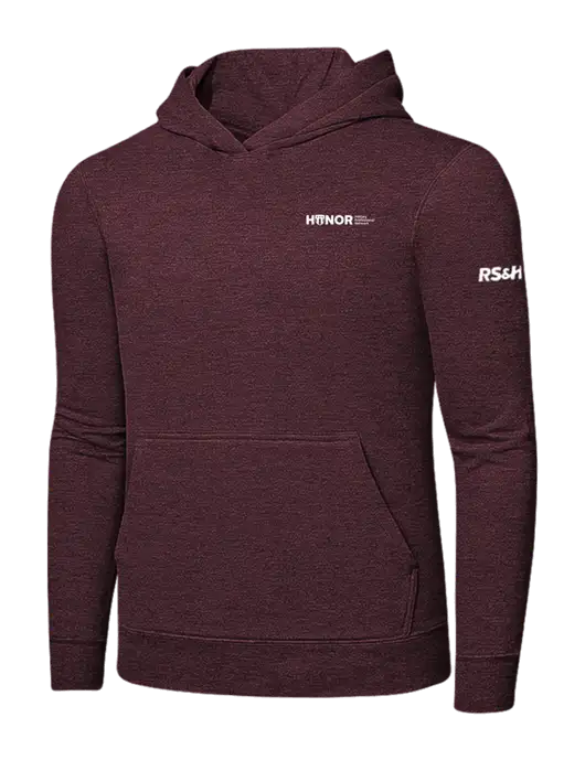 Heather Maroon 7.8 oz Ring Spun Hooded Sweatshirt w/RS&H HONOR Logo, RS&H Logo