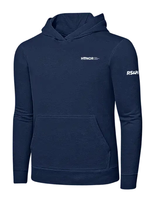 Navy 7.8 oz Ring Spun Hooded Sweatshirt w/RS&H HONOR Logo, RS&H Logo