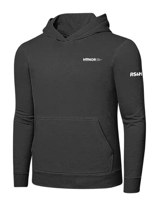Charcoal 7.8 oz Ring Spun Hooded Sweatshirt w/RS&H HONOR Logo, RS&H Logo